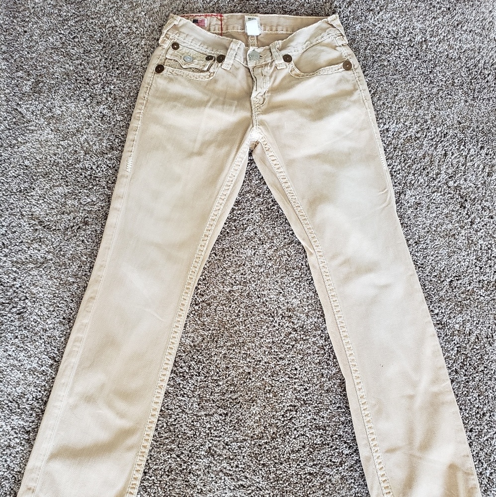 Mens tan straight jeans